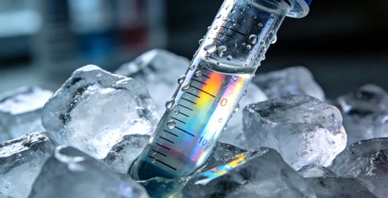 专业人员将生物样本放入专业冷链