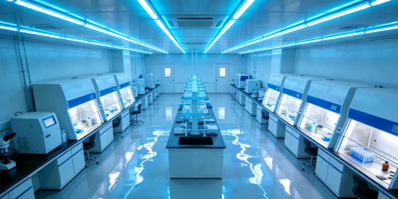 实验室内技术人员操作精密仪器进