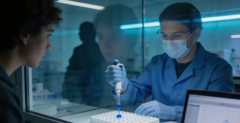 实验室内,技术人员正在操作精密