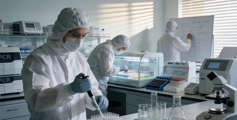 高科技基因测序仪器在实验室中运