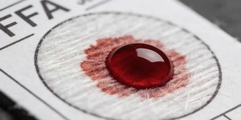 展示血液样本采集管与实验室背景