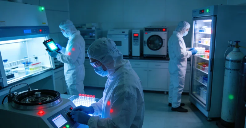 专业实验室中,技术人员正在操作