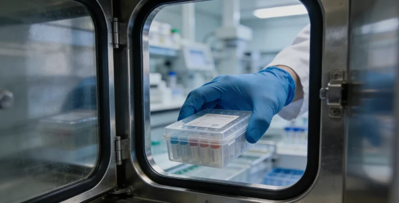 医生在办公室内,指着电脑屏幕上