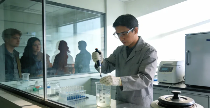 实验室中,科研人员正在操作精密