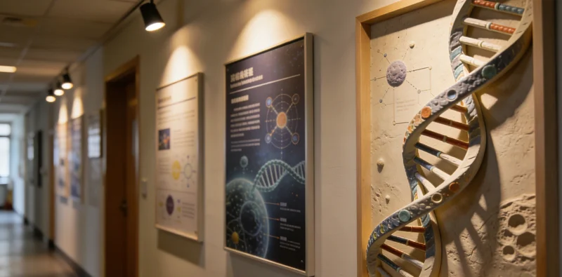 医生在诊室内与患者家属沟通基因