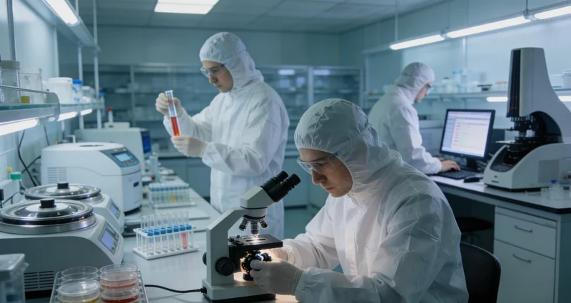 现代化的基因检测实验室内部，科