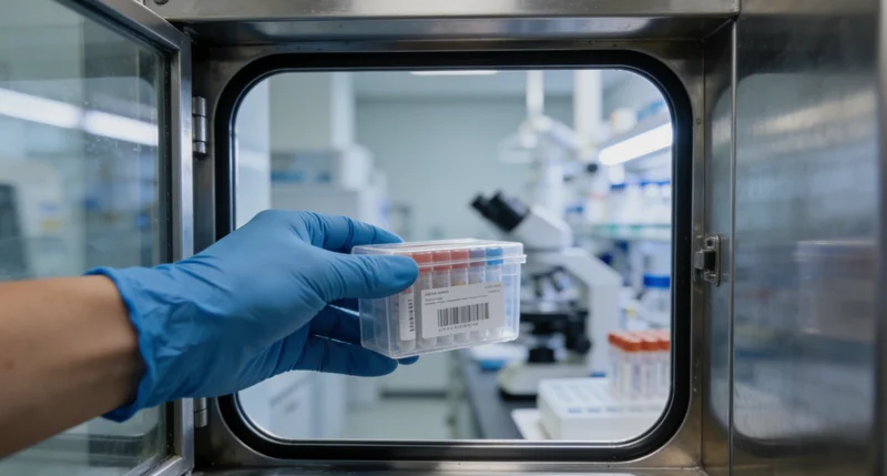 医生与患者家属共同查看基因检测报告并讨论