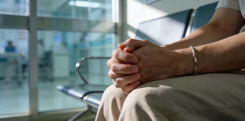 专业医护人员正在为受检者进行鼻