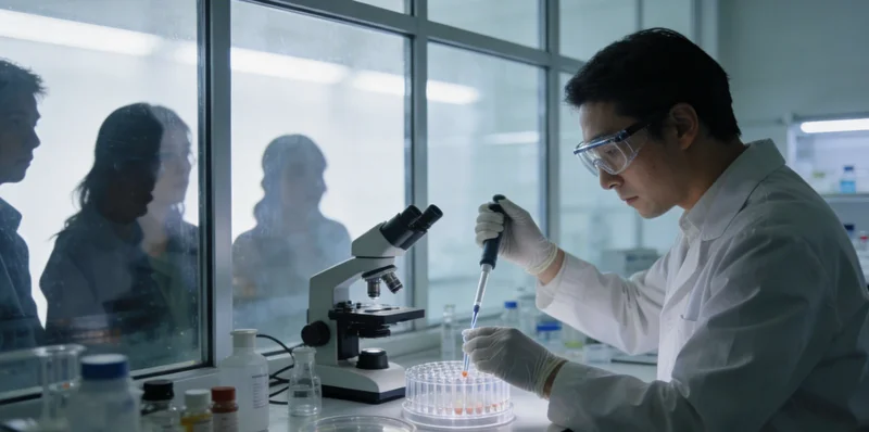 专业实验室人员进行基因检测分析