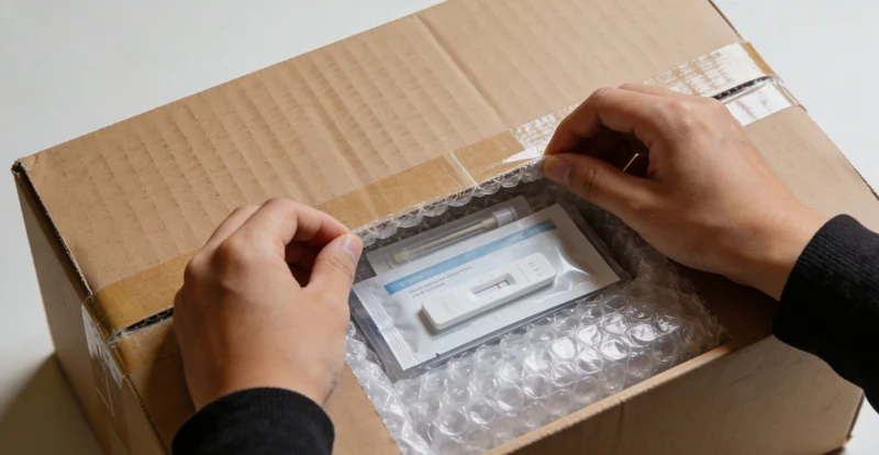 康复出院的患者与家人走在阳光下