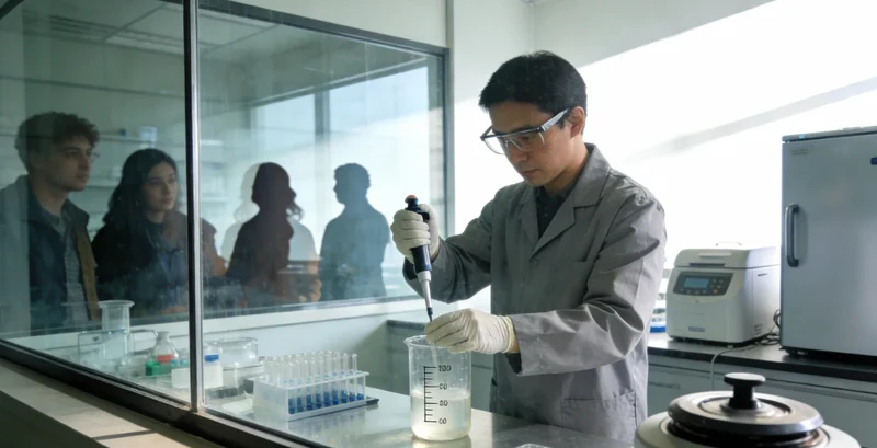 专业人士正在电脑前分析基因检测数据报告