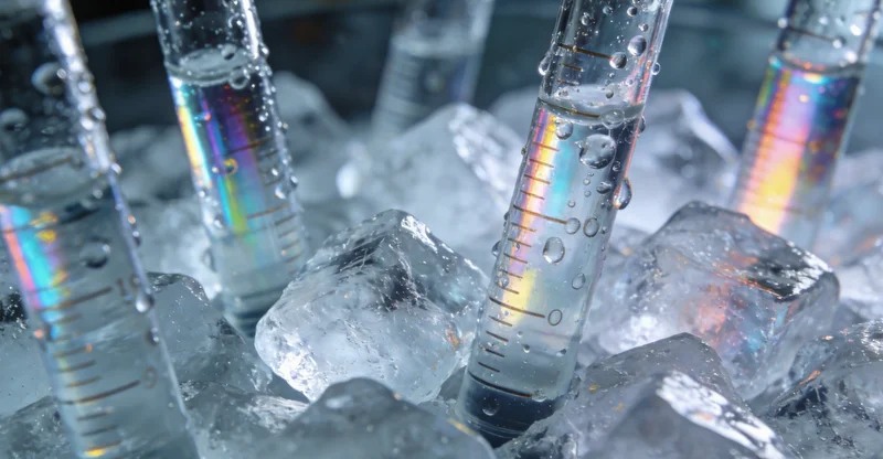 一个专业的医用低温转运箱，强调