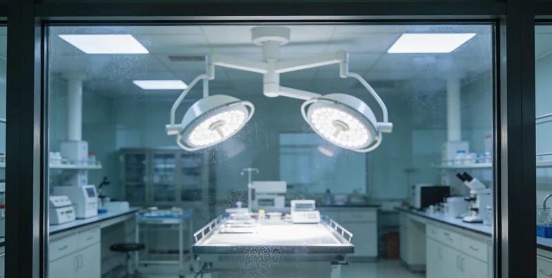 高科技PCR实验室内部，多台精