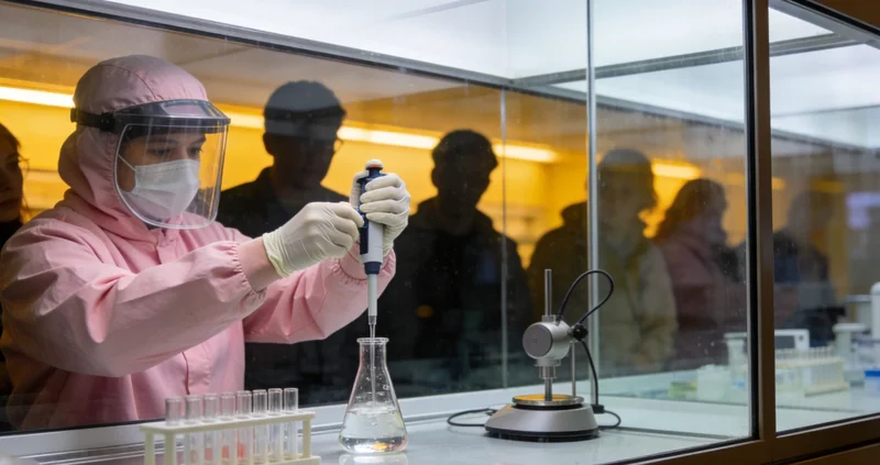 医生在实验室分析基因检测数据