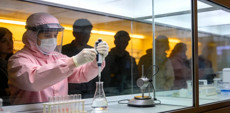 实验室内,技术人员正在操作精密