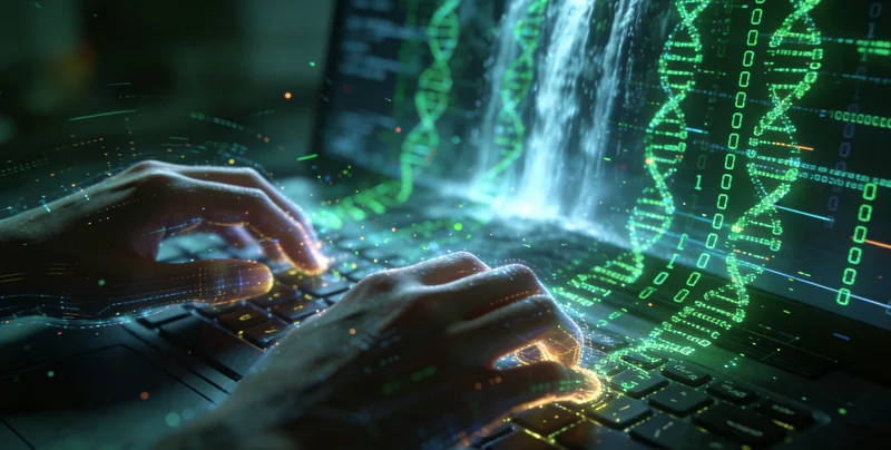 展示高科技基因测序仪器的特写图