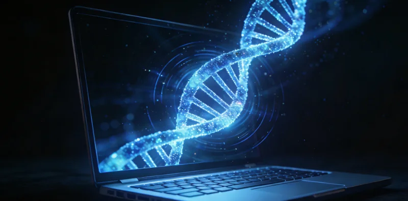 象征精准医疗的图标,如靶心与D