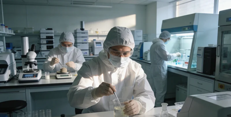 专业人士在电脑前向客户解读基因检测报告