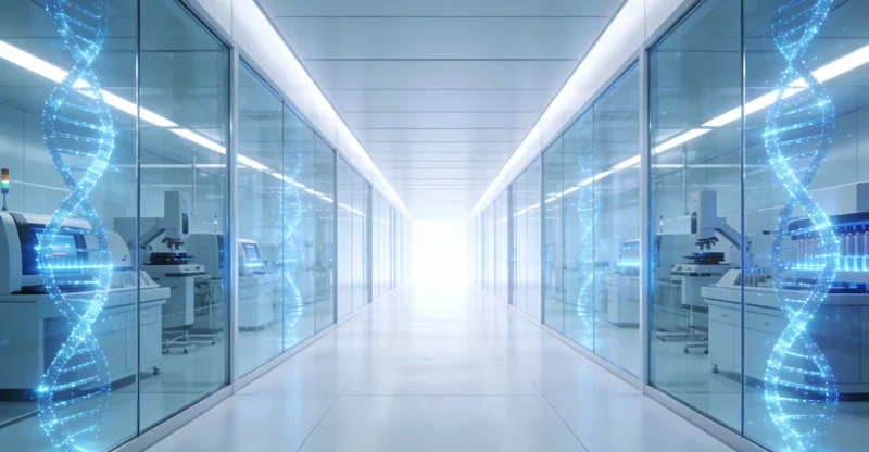 医生在办公室内,手指着检测报告