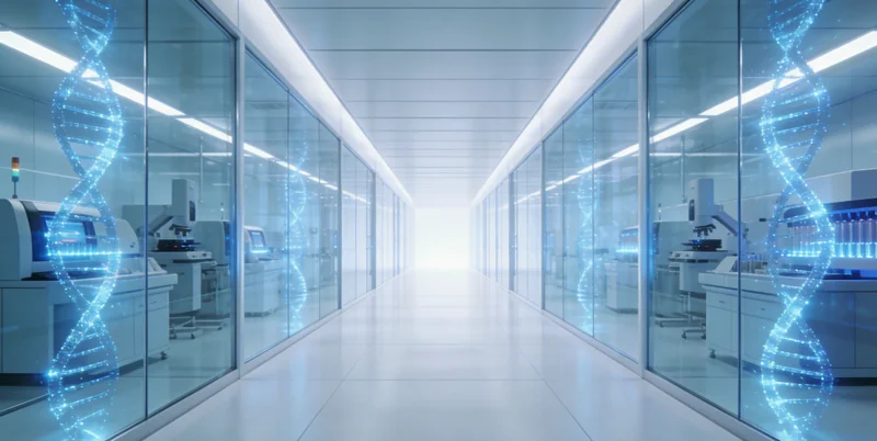 一张展示从采样棉签到基因测序仪