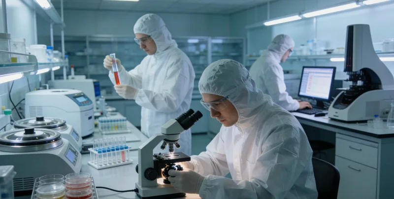 实验室技术人员正在进行基因测序