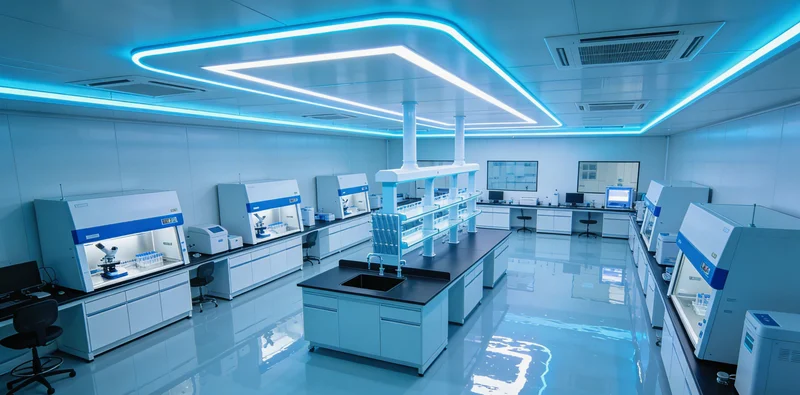 专业人员在生物实验室进行样本处