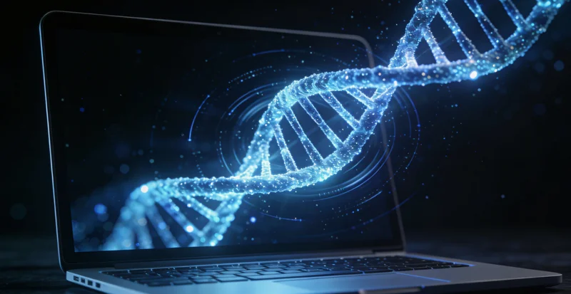 日照城市背景与基因科技结合概念图