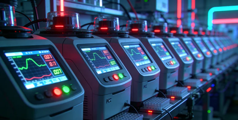 技术人员操作先进的高通量基因测