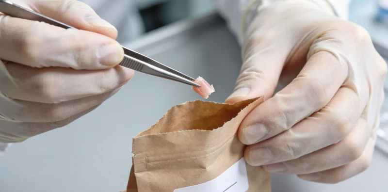 医生在办公室内,手持检测报告与