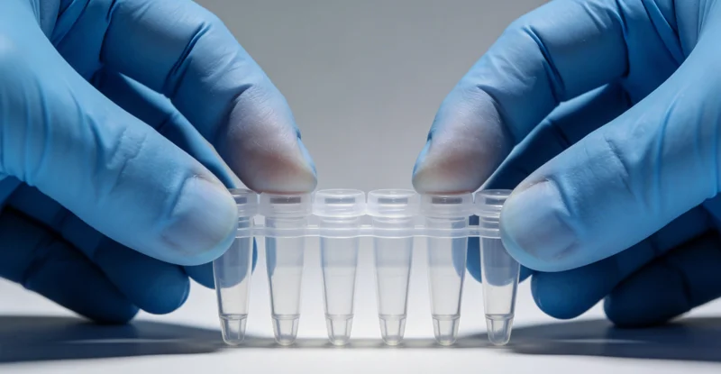 专业人员正在向市民解读基因检测报告,体现咨询服务