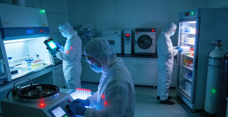 寄生虫基因检测实验室工作场景