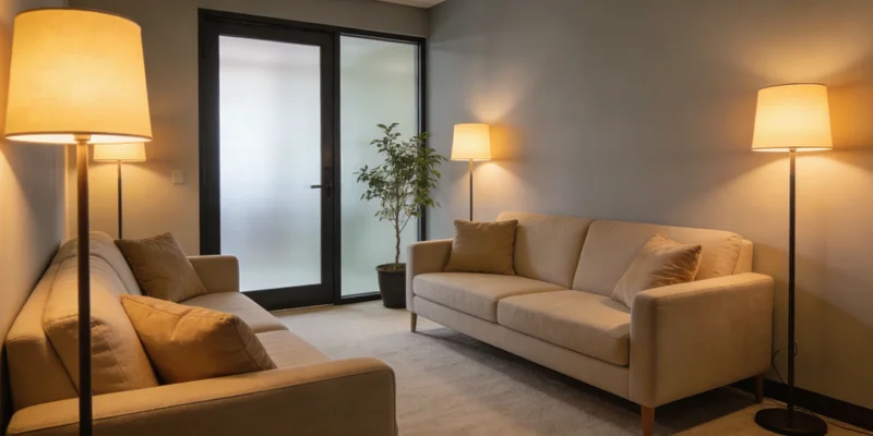 在诊室内，医生正向咨询者展示基