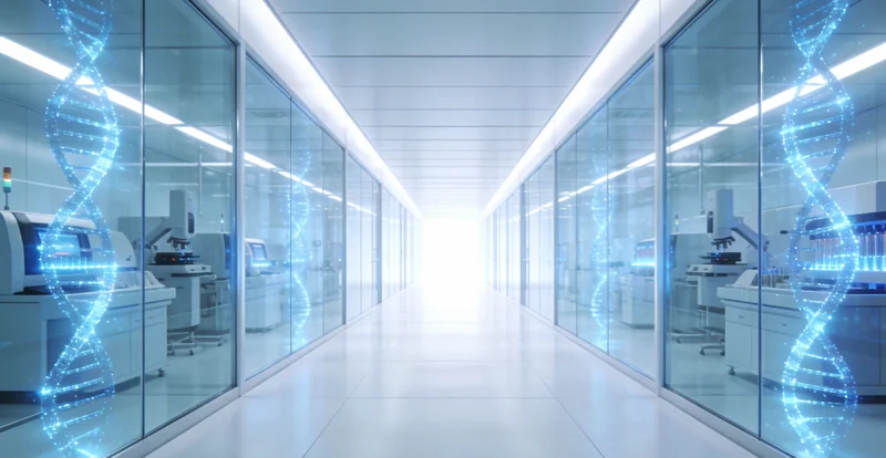 实验室中正在进行高通量基因测序