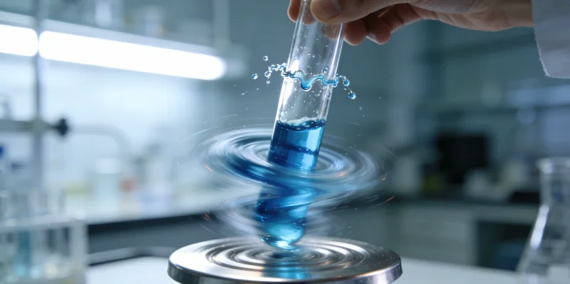 科研人员在生物安全柜内进行样本