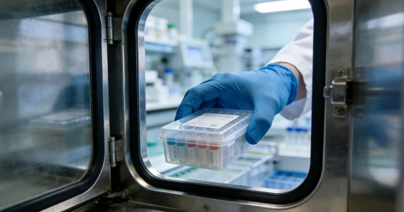 一份专业的基因检测报告，旁边放着眼镜和笔，象征细致的解读