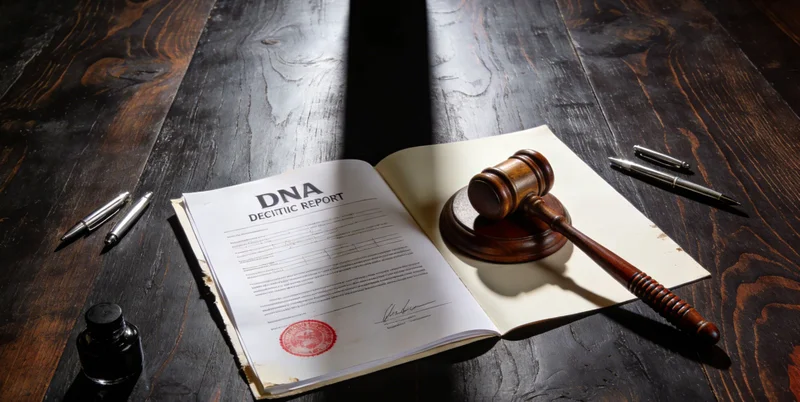 手持基因检测报告，背景为DNA