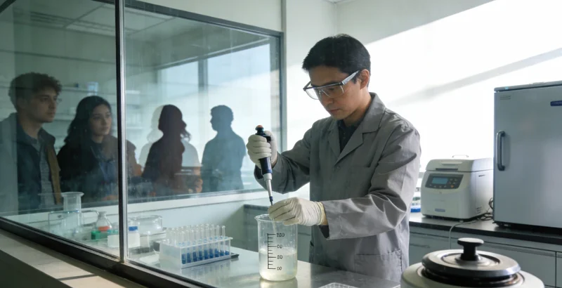 实验室内技术人员操作高通量基因