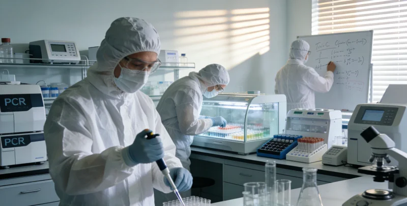 实验室技术人员正在操作精密仪器