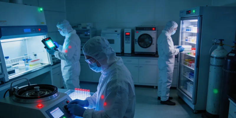 高科技基因测序实验室内部工作场