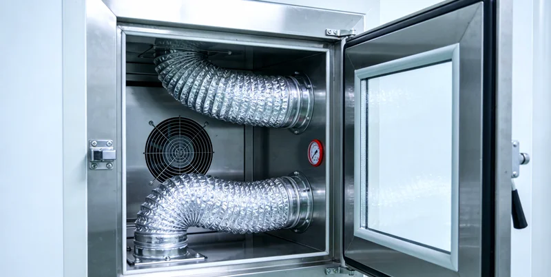 一位女士正在专业人士指导下，使用唾液采集器进行无创基因检测样本采集。