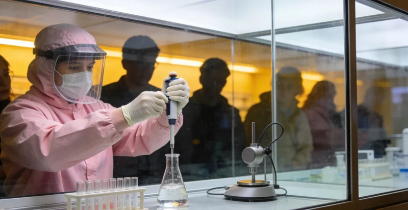 专业基因检测实验室内部的高通量测序仪在工作