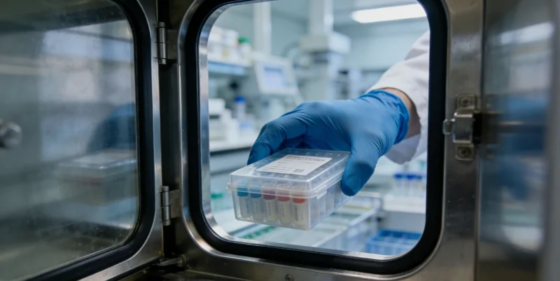 示意图展示从粪便样本到基因检测