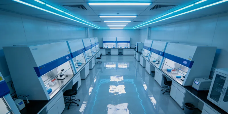 高科技基因测序实验室内部工作场