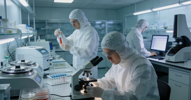 在咨询室内,专业人士正在为一位女士耐心解读基因检测报告