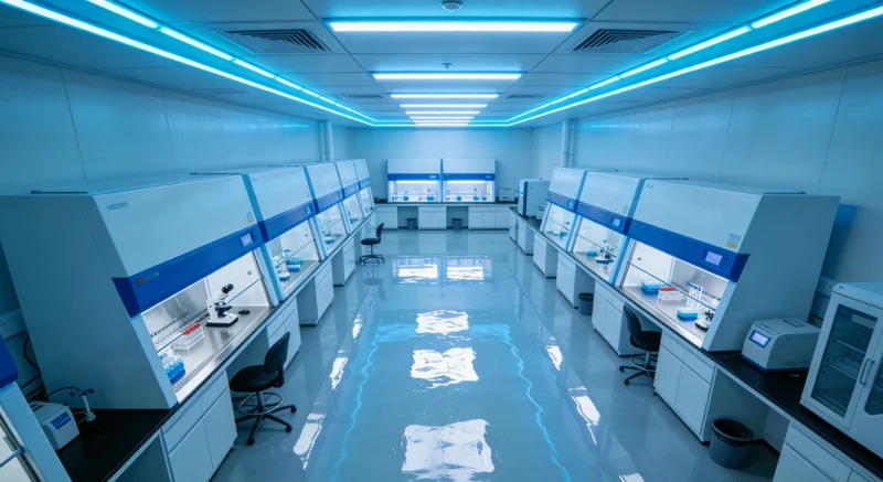 专业实验室人员操作高通量测序仪