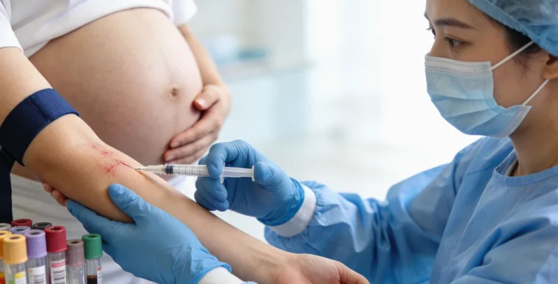 遗传咨询师或医生正在与用户面对