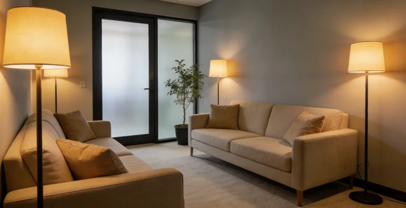 康复出院的肺炎患者与家人在户外