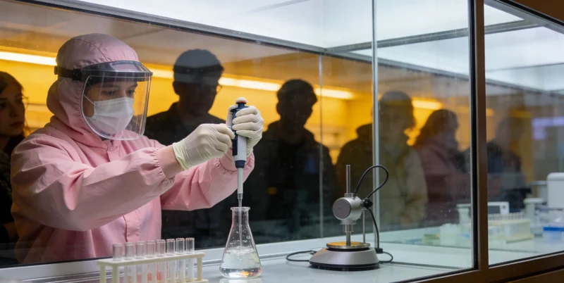 高科技基因测序实验室内部工作场