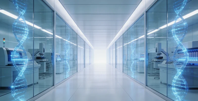 医生正在向患者展示并解释基因检