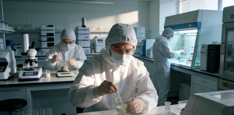 实验室内技术人员操作精密仪器进